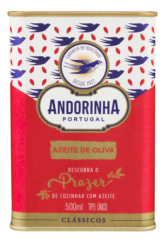 Azeite de Oliva Tipo Único Português Andorinha Clássicos Lata 500ml