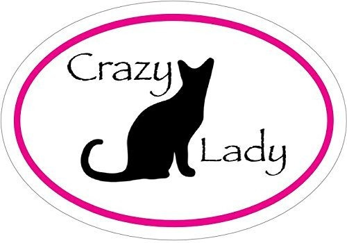 Vinilo Ovalado Crazy Cat Lady Decal - Cat Bumper Sticker - C