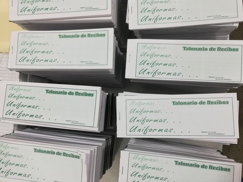 Talonario De Recibo Uniforma Solo Al Mayor Y Detal S/tienda