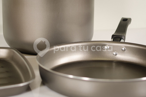 Batería De Cocina Cacerola 5 Pzas Aluminio Teflón Mta Ct