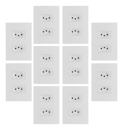 Kit 10 Tomada Dupla 10a 2p+t 4x2 Lisse Apoio