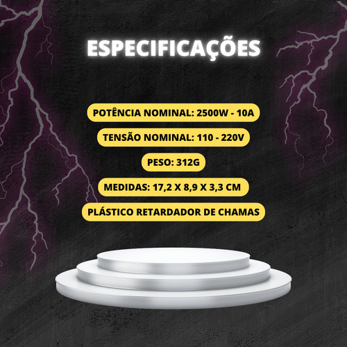 Extensão Filtro De Linha 5 Tomadas Usb Anti Chamas Cor Branco