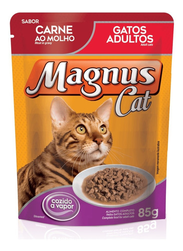 Ração Para Gatos Adulto Sache Magnus Carne Ao Molho 85g