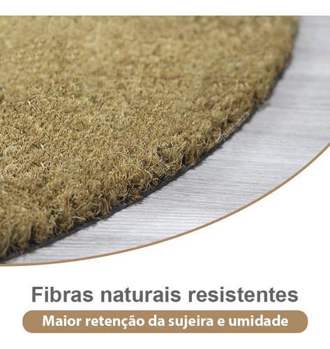 2 Tapete Capacho Fibra Coco Antiderrapante 33x60 Meia Lua E3
