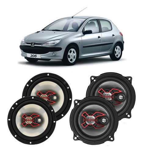 Kit Alto Falante Peugeot 206 2004 A 2008 Bravox 200w Rms