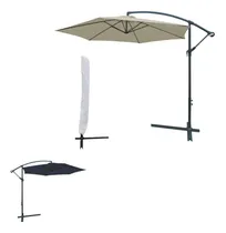 Comprar Ombrelone Suspenso Lateral Sol Piscina 3m Azul Bege C\u002F Capa Cor Branco