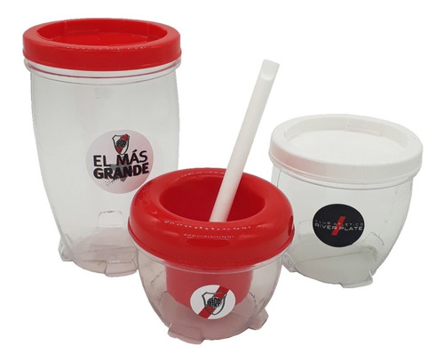 Set De Mate Yerbera Azucarera Y  Bombilla Plastica River