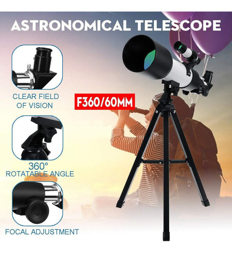 Imagen 2 de 10 de Telescopio Astronomico Refractor Monocular Portatil Tripode
