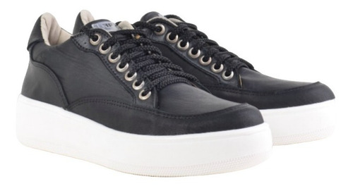 Imagen 3 de 7 de Zapatillas Urbanas De Mujer De Cuero Cordones Tami - Ferraro