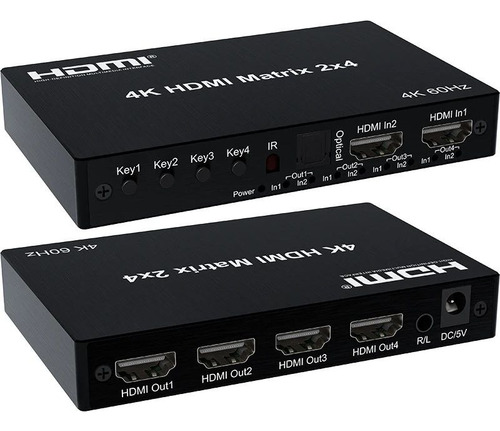 Matrix Hdmi 2x4 Switch Splitter Conmutador 4k 2x4