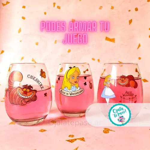 Vaso Sin Tallo Alicia En El Pais De Las Maravillas Vidrio