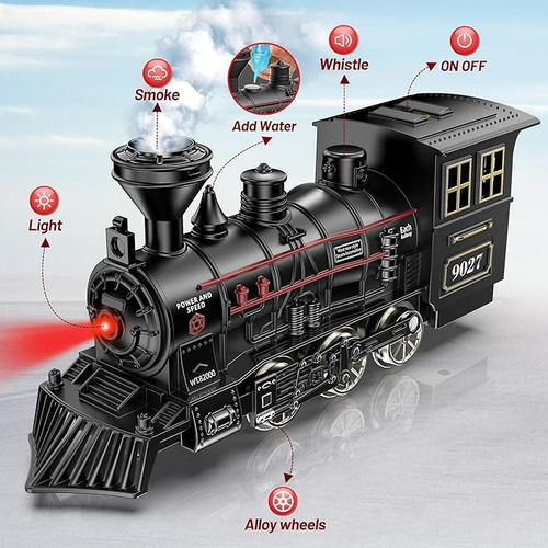 Juego De Tren De Juguete Con Humo, Luz Y Sonido
