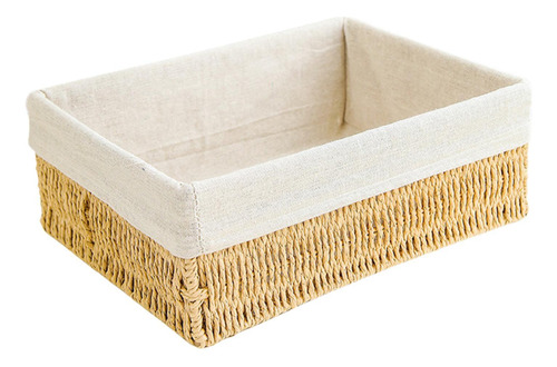 Solución De Almacenamiento De Mimbre Elegante 32x24x12cm