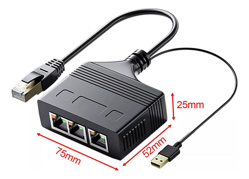 Adaptador Divisor Rj45 Adaptador Red 1 De 3 Hilos