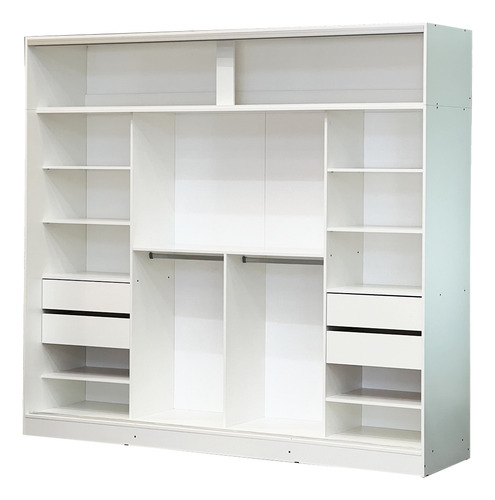 Placard Ropero Vision 2.40 X 2.20 X 0.59 Puertas Comb. Castaño