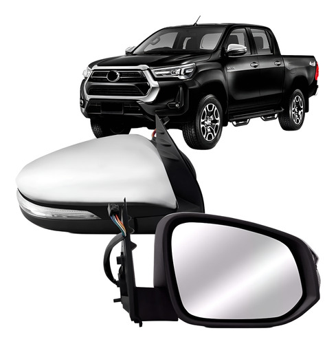 Retrovisor Elet Retratil C/pisca Capa Cromado Hilux 16 A 21
