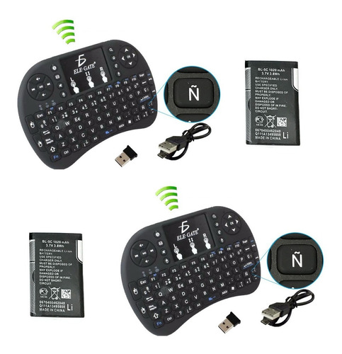 Kit De Dos Mini Teclados Controles Para Smart Tv Touchpad