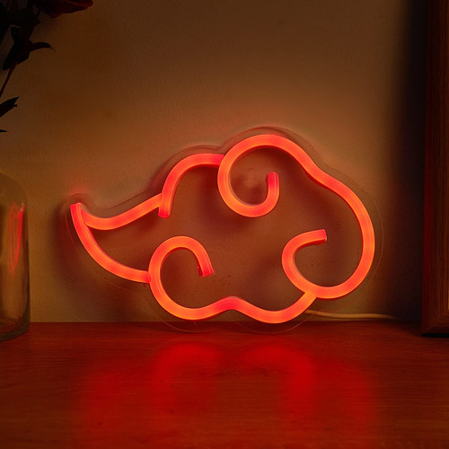 Letrero Neon Led Nube Roja 5 V Navidad Boda Fiesta Pared Usb