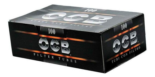 Imagem 1 de 4 de Tubos Papel Para Cigarro Com Filtro Ocb Black Caixa Com 100