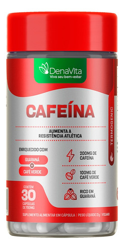 Cafeína + Guaraná + Café Verde - Vegano - Denavita