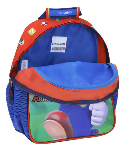 Mochila Kinder Chenson Mario Bros Escolar Mb65713 Color Azul Diseño de la tela DISEÑO