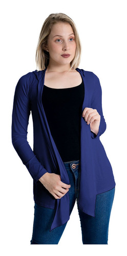 Imagem 1 de 5 de Cardigan Capuz Plus Size Casaco Com Bico Blusa Feminina