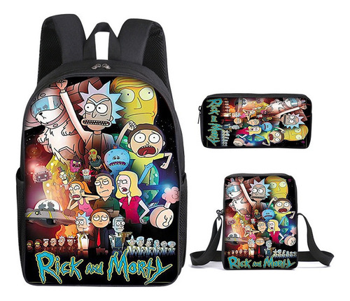 Mochila Escolar Rick And Morty 3p Mochila For Portátil