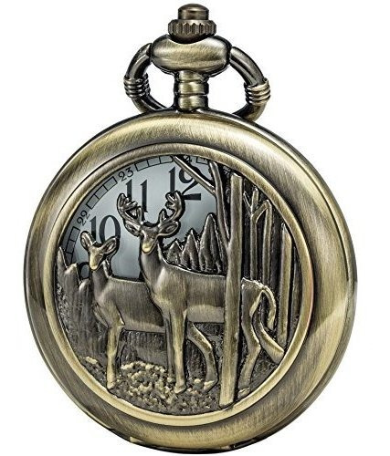 Reloj De Bolsillo Sewor Con Doble Cadena (metal Y Cuero)