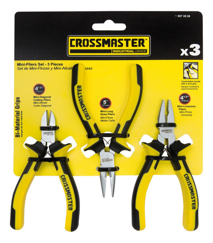 Set De Mini Pinzas & Alicate 3 Piezas Crossmaster 9970806