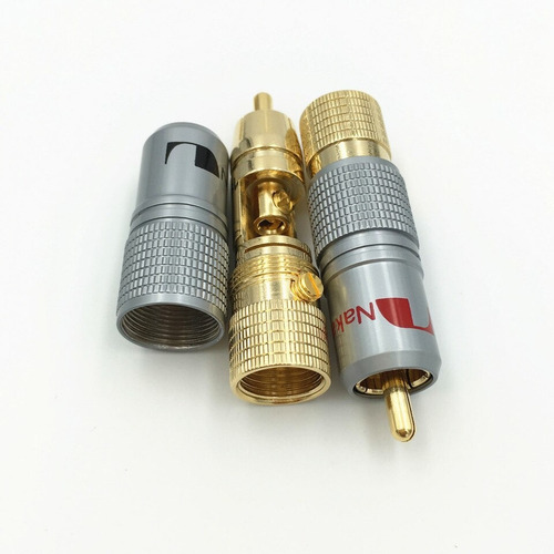 4 Plugs Rca Nakamichi Conector Banhado A Ouro Made In Japan