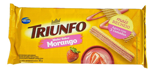 Galleta Triunfo Wafer Morango 48x105g