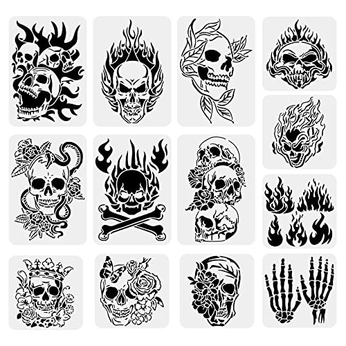 13 Plantillas De Dibujo Patrón De Calavera, Plantilla ...