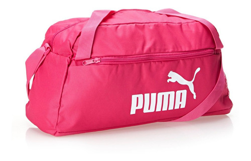 Bolsa deportiva Puma Phase para mujer y hombre, marco de herrajes, color níquel, correa de hombro rosa, color rosa oscuro, diseño de tela suave