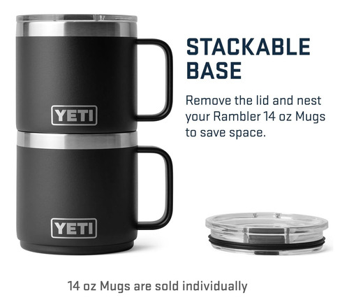 Yeti Rambler De 14 Oz Caneca Empilhável, Aço Isolado A Vácuo