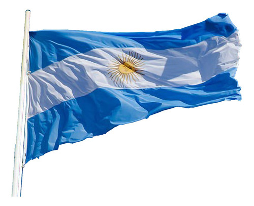 Bandera Argentina 2.50 X 1.45 M Con Refuerzo Y Sogas