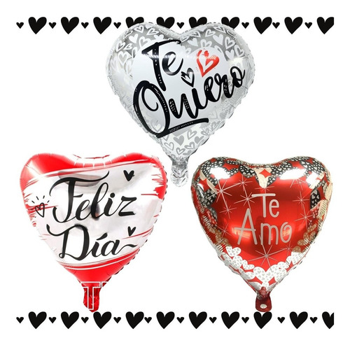 12 Globos Metalicos Set San Valentin Te Amo Te Quiero