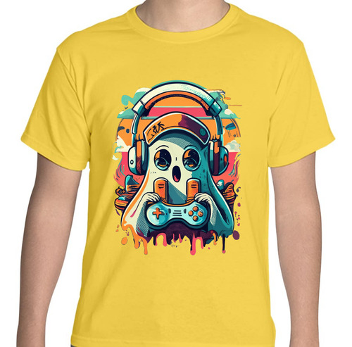 Playera Fantasma Gamer - Halloween - Video Juegos - Streamer