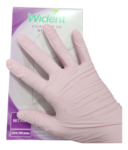 Guante Nitrilo Rosa Wident 100pz