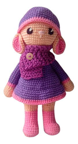 Muñeca Nena Crochet Artesanal Amigurumi 
