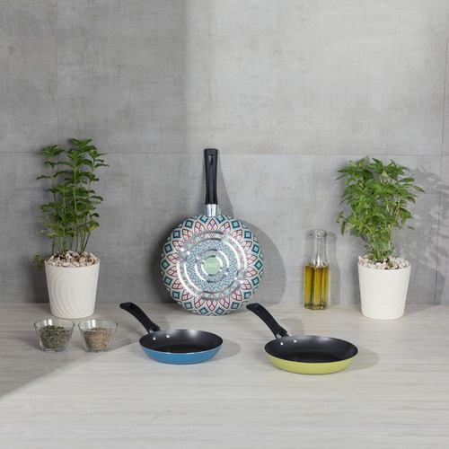 Set De 3 Sartenes Ekco Trendy Con Antiadherente Aluminio