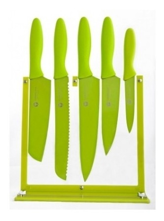 Imagen 1 de 1 de Set De Cuchillos Arbolito Bokercut 5 Piezas Con Soporte