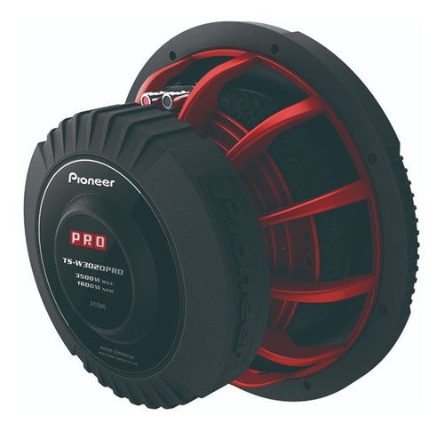 Subwoofer Pioneer Samurai TS-W3020Pro de 12 pulgadas, 1800 W, 1 E, 4 ohmios, color negro
