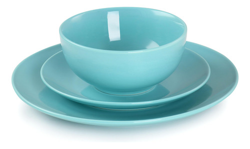 Elama Luna Juego De Vajilla De Porcelana Azul Servicio Para