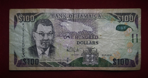 Billete 100 Dolares Jamaica 2014 Pick 95 A