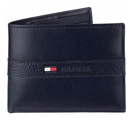 Cartera De Cuero Tommy Hilfiger Para Hombre, Plegable Delgad