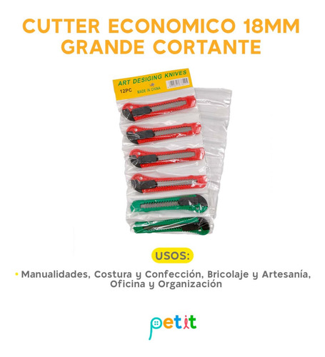 Cutter Económico 18mm Grande Cortante Oferta X12 Un