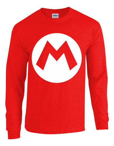 Playera Mario Bros M, Cuello Redondo Manga Larga