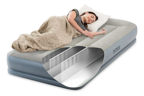 Colchón De Aire Individual Con Reposo De Almohadas Y Bomba I