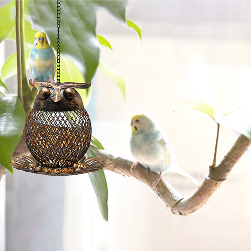 Comedero Hueco Para Colibríes Con Forma De Búho, De Hierro F