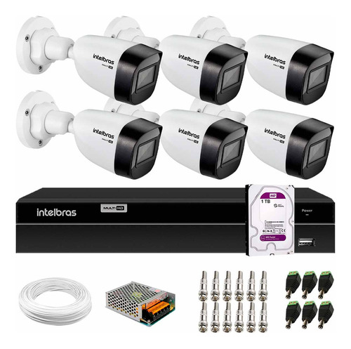 Kit Cftv 6 Câmeras Segurança Hd 1120b Dvr 1108 Intelbras 1tb